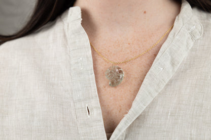 Carved Stone Shell Pendant