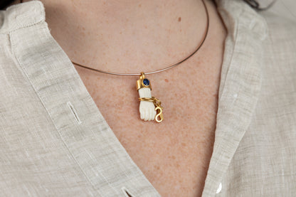 Hand Carved Mother of Pearl Pendant