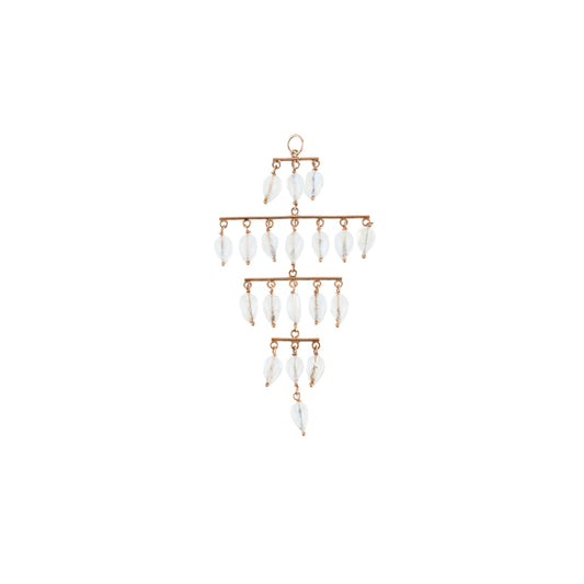 Gold Bar with Clear Gem Pendant