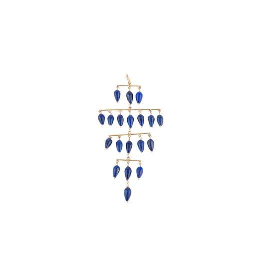 Gold Bar with Lapis Pendant