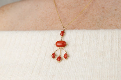 Coral Three Drop Pendant