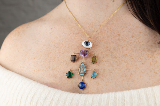 Gemstone Balance Bar Pendant